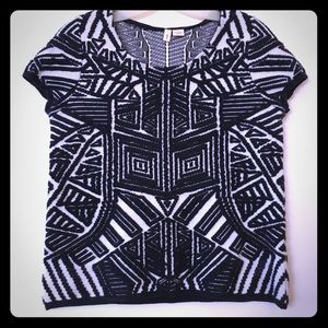 Moth by Anthropologie Dahlia Jacquard Sweater Top